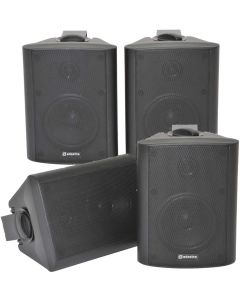 4x 4” 2 Way Stereo Speakers *70W 8Ohm* Black Wall Mounted Background Music Hi-Fi