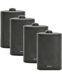 4x Adastra 3.5in Outdoor Install Black IP54 Weatherproof Speakers