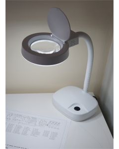 Desktop Fluorescent Gooseneck Illuminated Magnifier With 3.5" Lens