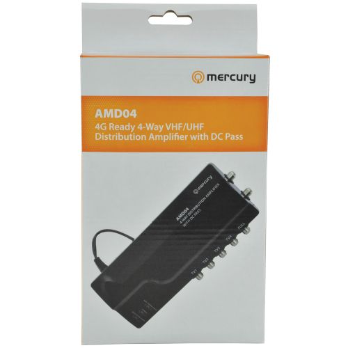 Mercury Amd04 4 Way Vhf/uhf Distribution Amplifier