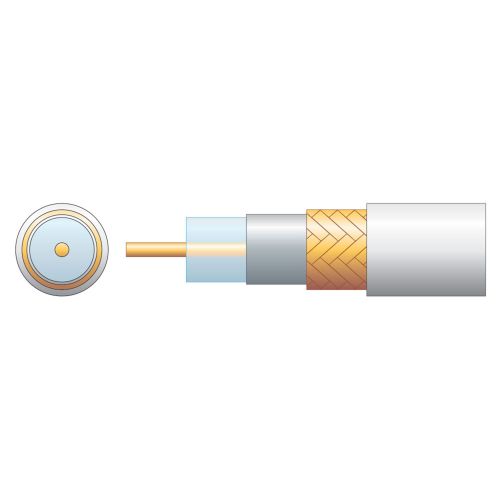 Mercury Eco Rg6 Air Spaced Pe Coaxial Cable With Cca Braid - 100m White