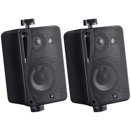 e-audio PAIR Home Restaurant Outdoors Water Resistant ABS 3 Way Mini Speakers
