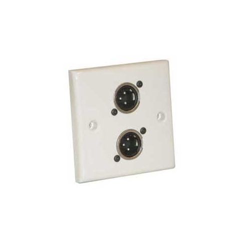 AV Wall Plate with 2 x 3 Pin Male XLR Socket (NC3MDL1)