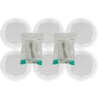 6x In-ceiling White Wall Speakers + Cables 100.031B