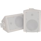 2x White Stereo  Background Corner Speakers