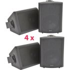 4x Adastra 120w 6.5in Black Stereo Bookshelf Hi-FI Speakers Bc6-B