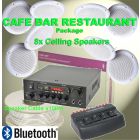CAFE RESTAURANT  BLUETOOTH AMPLIFIER + 8 CEILING SPEAKERS + SWITCH BOX + CABLE 103.122B
