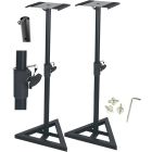 2x Monitor Speaker Stands Adjustable DJ Studio Monitor Stands Black Steel