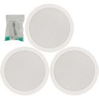 3x Ceiling Speakers White 6.5" Quick Fit 2 Way 100W 8ohm/100v + Cable 952.153 B