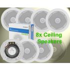  8 x CEILING SPEAKERS Surround Sound 80W 2-Way Easy Fit 5.25" 13cm  952.528 B