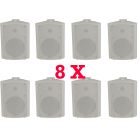 8x 120w Adastra bc6v-W 6.5in White Wall Mount 952.716 8ohm,100v Speakers