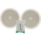 2x Ceiling Wall Surround Sound Speakers 8inch 120w White + Cable 952.543 B