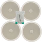 4x Wall Surround Sound Hifi Ceiling Speakers 8inch 100w White + Cable 952.543B52.543 B