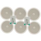 6x Ceiling Wall Surround Sound Speakers 8inch 100w White + Cable 952.543 B