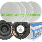 4 x ADASTRA SL5 FLUSH IN-CEILING WALL SPEAKERS SLIMLINE 5.25" 35W RMS