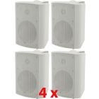 4x 952.714 B2 5.25" 100V/8OHM 90W BACKGROUND WHITE SPEAKER WALL MOUNT BOOKSHELF 