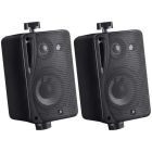e-audio PAIR Home Restaurant Outdoors Water Resistant ABS 3 Way Mini Speakers