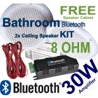 2X Ceiling Speakers Bathroom BLUETOOTH Wireless Streaming Amplifier FREE Cables