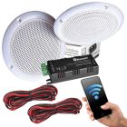 2x Ceiling Speakers With Bathroom Bluetooth Wireless Streaming Amplifier and Cables b426bl B3