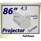 Projector Screen 4:3 -Wall/Ceiling Mount- Home Movie Cinema 86"