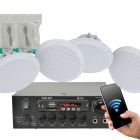 4 x Ceiling Speaker Cafe Restaurant Bluetooth Amplifier System Kit