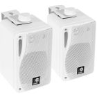 Outdoor Stereo Speakers Weather Resistant Pair White Wall Mounted Loudspeakers 