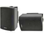 Black 4" Wall Speakers Pair Weatherproof Outdoor Garden Terrace Background Music