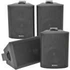 4x 4” 2 Way Stereo Speakers *70W 8Ohm* Black Wall Mounted Background Music Hi-Fi