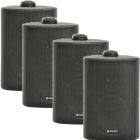 4x Adastra 3.5in Outdoor Install Black IP54 Weatherproof Speakers
