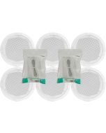 6x In-ceiling White Wall Speakers + Cables 100.031B