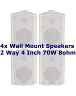 4x Stereo Speakers White Hifi Surround Sound  Adastra Bc4-w 4 inch