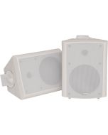 2x White Stereo  Background Corner Speakers