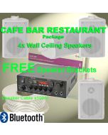 CAFE SHOP RESTAURANT, BLUETOOTH AMPLIFIER WITH MP3 PLAYER + 4 SPEAKERS + CABLE   103.122 White