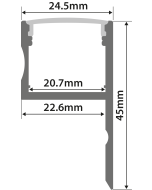 Lyyt Al1-h2545 Aluminium Led Tape Profile Uplight H 1m