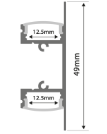 Lyyt Al1-t4917 Aluminium Led Tape Profile 2-way Bar 1m