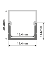 Lyyt Al2-b2020 Aluminium Led Tape Profile Box Section 2m