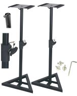 2x Monitor Speaker Stands Adjustable DJ Studio Monitor Stands Black Steel