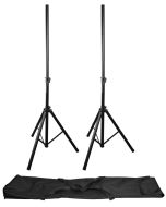 Speaker Stand Kit Pair inc Carry Case DJ Disco PA Speaker Stand Tripod
