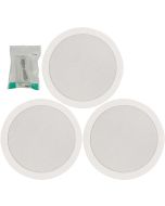 3x Ceiling Speakers White 6.5" Quick Fit 2 Way 100W 8ohm/100v + Cable 952.153 B