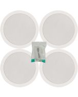 4x Ceiling Speakers White 6.5" Quick Fit 2 Way 100W 8ohm/100v + Cable 952.153 B
