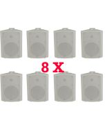 8x 120w Adastra bc6v-W 6.5in White Wall Mount 952.716 8ohm,100v Speakers