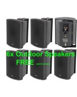 6x Weatherproof In,Outdoor 130w 100v,8ohms Garden Speakers INC Wall Mounts 952.963 B3