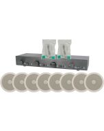 8x In Ceiling Wall AV Speakers + 4 Zone Speaker Selector Switch + Cable 128.303B