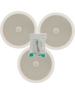 3x Ceiling Wall Hifi Speakers 8inch 100w White + Cable 952.543B