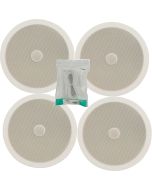 4x Wall Surround Sound Hifi Ceiling Speakers 8inch 100w White + Cable 952.543B52.543 B