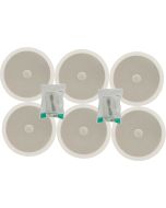 6x Ceiling Wall Surround Sound Speakers 8inch 100w White + Cable 952.543 B