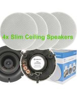 4 x ADASTRA SL5 FLUSH IN-CEILING WALL SPEAKERS SLIMLINE 5.25" 35W RMS