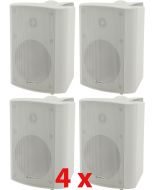 4x 952.714 B2 5.25" 100V/8OHM 90W BACKGROUND WHITE SPEAKER WALL MOUNT BOOKSHELF 