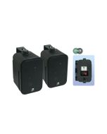 E-audio Black 3.5" 2 Way Mini Speakers 8ohms 100W Pair PA Surround