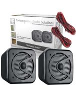 Pair Of Black 5" ABS Bookshelf Cube Speakers 80W HiFi Surround Sound Home Cinema